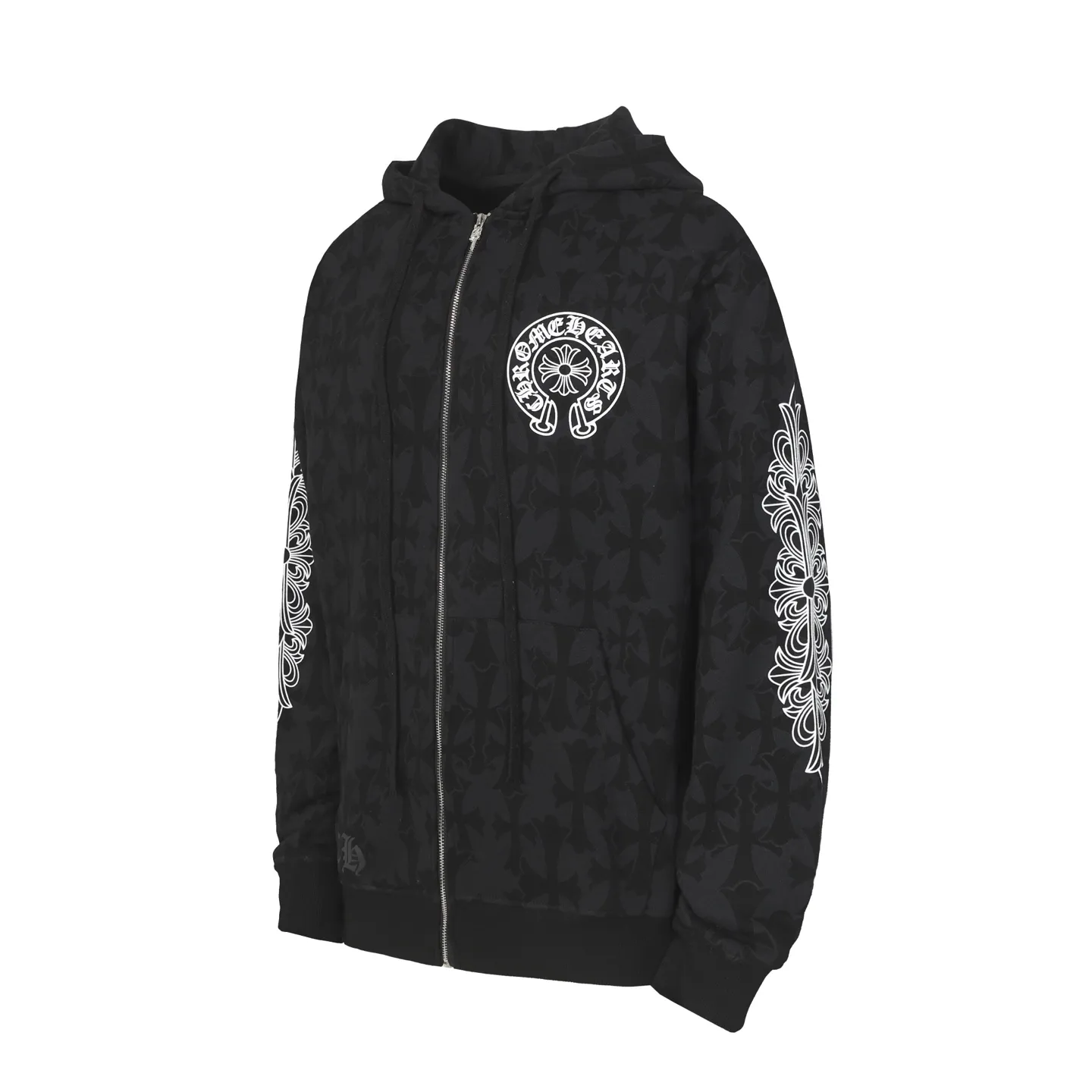P290 Cross-border running quantity model, please do not place an order if you pursue quality - Chrome Hearts/Chrome Hearts Sanskrit dark pattern all-over printed cross ✝️ Printed zipper sweatshirt cardigan jacket - High weight, high density and high quality. The wool is soft, delicate and skin-friendly. Soft and silky to the touch. Warmth and skin-friendly. - Custom-woven and dyed with no color difference. No matter the fabric or workmanship details, it beats the ordinary version on the market - Hardware zipper accessories are all customized, full of details - Color: black -Size: S M L XL